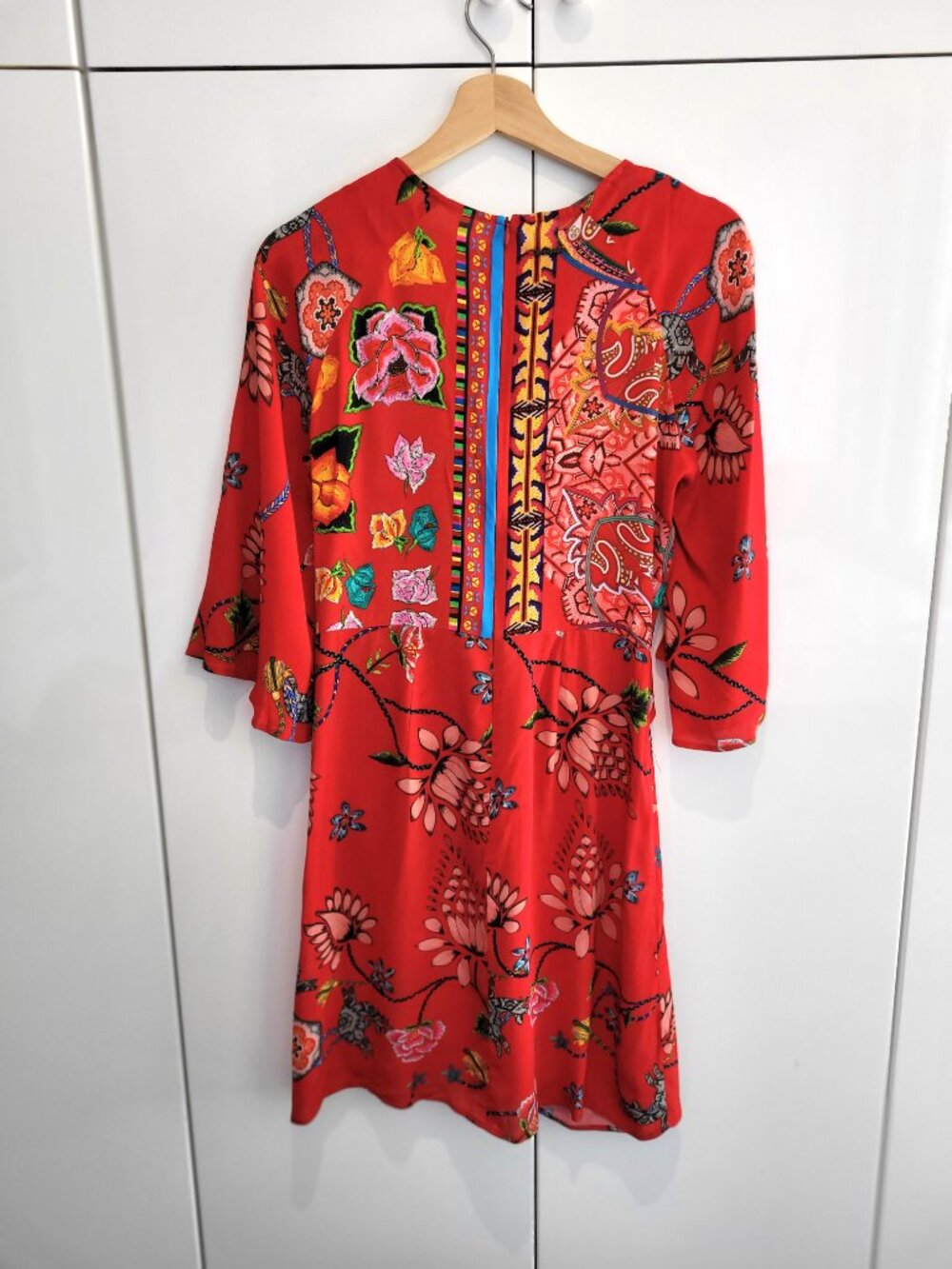 Desigual Red Print Glen Dress Size EU 38 or US 10 - Picture 5 of 10